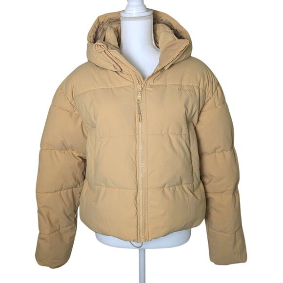 Rip Curl Anti Series Tidal Butter Yellow Crop Boxy Puffer Coat Women Sz M Winter - Picture 1 of 13